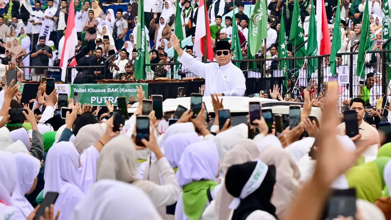 Presiden Prabowo Subianto di acara Mujahadah Kubro Satu Abad NU, Minggu, (8/2/2026) pagi (Biropers)