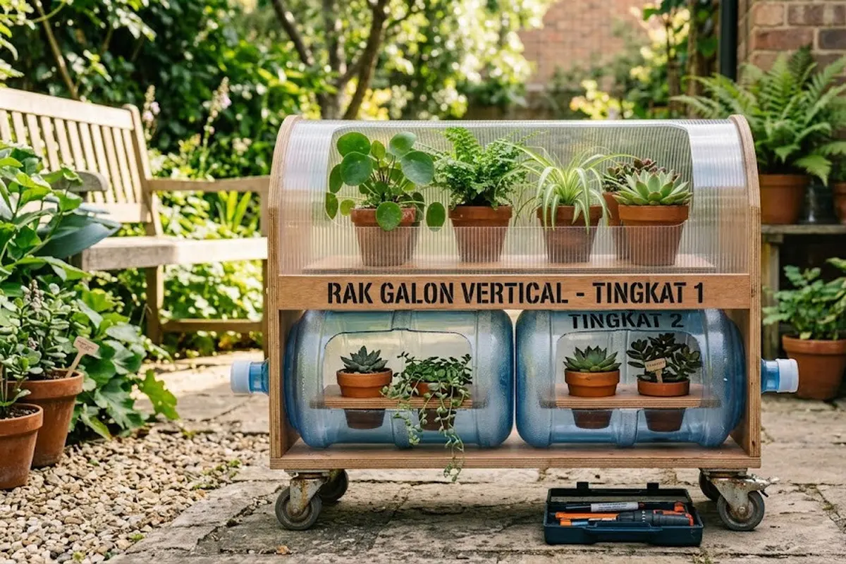 Cara Membuat Rak Tanaman Beroda dari Galon Bekas