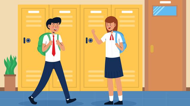 Ilustrasi siswa, pelajar, murid sekolah