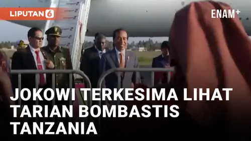 VIDEO: Sambutan Tarian Bombastis Rekahkan Senyum Jokowi di Tanzania