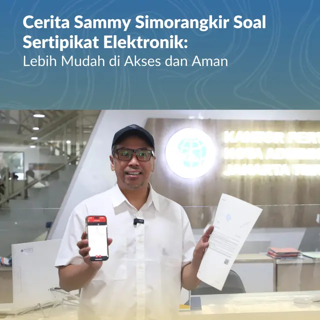 Sertipikat tanah elektronik Sammy Simorangkir