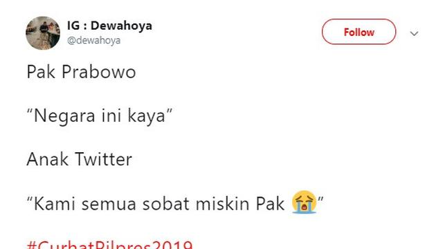 curhat pilpres (foto: @dewahoya)