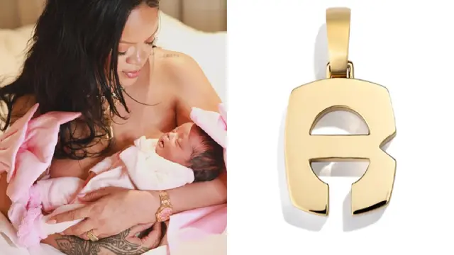 Rihanna Lahirkan Anak Ketiga, Liontin Emas Berharga Rp133 Juta Jadi Sorotan