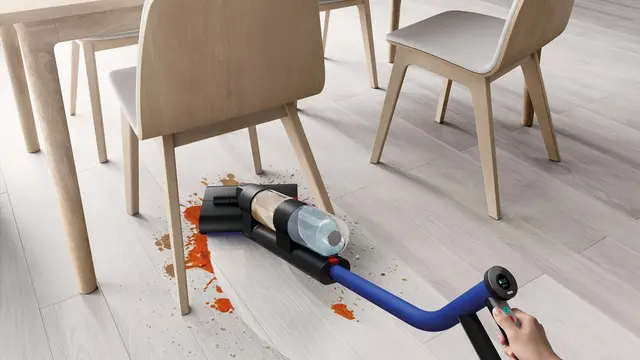 Dyson WashG1™ dilengkapi dengan teknologi sensor yang dapat mendeteksi tingkat kotoran di lantai.