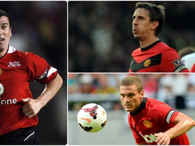 Manchester United musim 2019/2020 ini menunjuk Harry Maguire sebagai pemegang ban kapten di skuat The Red Devils. Berikut 5 kapten kharismatik Manchester United di era Premier League sebelum Harry Maguire. (kolase foto AFP)