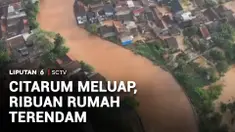 Banjir luapan Sungai Citarum di Kabupaten Bandung, Jawa Barat, kian meluas. Tak hanya merendam ribuan rumah, banjir juga melumpuhkan sejumlah jalan utama sehingga memaksa warga berjibaku menerobos banjir demi tetap bisa beraktivitas.