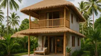 7 Model Rumah Bambu dan Batako Dua Lantai yang Estetik dan Kokoh