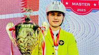 Nusrtdinov Zayan Fatih saat tampil pada Kejuaraan Berkuda Aragon Merdeka Master 2025 Piala Presiden yang diselenggarakan di The Hub Indonesia, Jatisampurna, Kota Bekasi, Jawa Barat, 6-10 Agustus. (Dokumentasi Nusrtdinov Zayan Fatih)