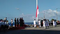 Peringati HUT RI, Pemkab Kepulauan Sangihe Upacara di Depan Laut Perbatasan Filipina