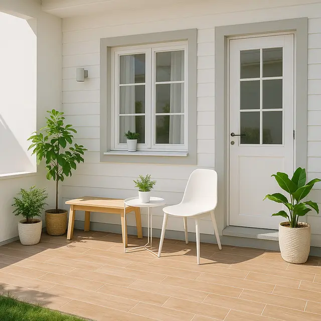 Model Teras Rumah Type 36 yang Bikin Betah Nongkrong Sore (Image by ChatGPT)