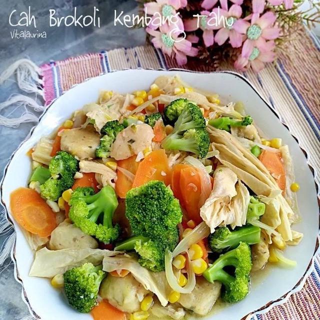 Sepiring cah brokoli tahu