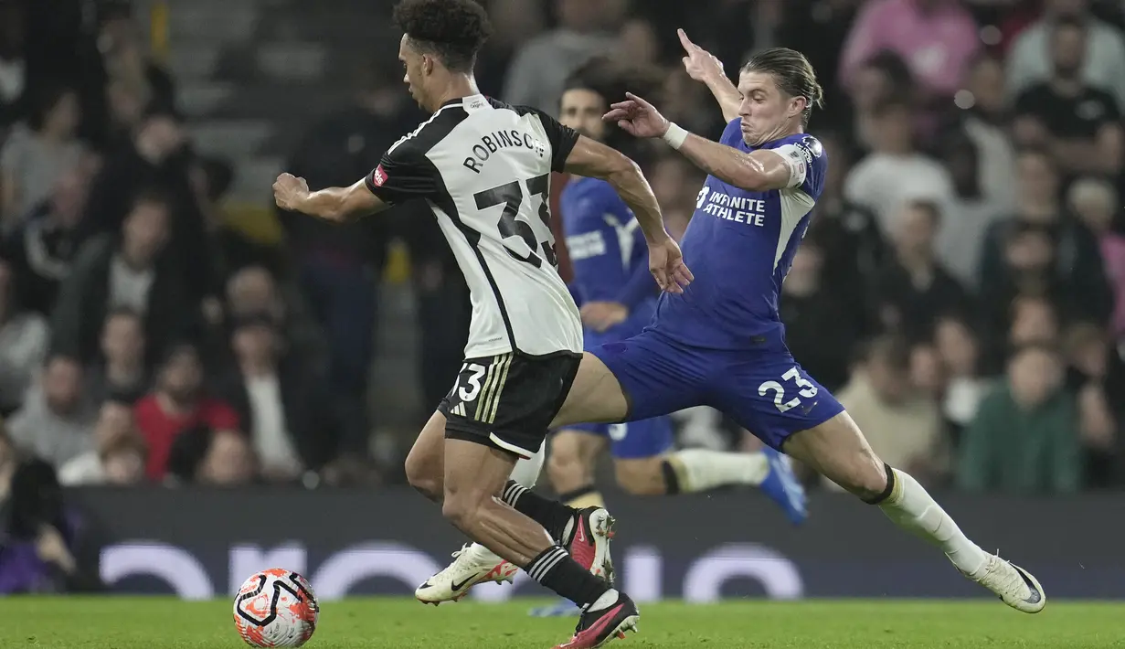 Chelsea sukses mengalahkan tuan rumah Fulham dengan skor 2-0. (AP Photo/Kin Cheung)