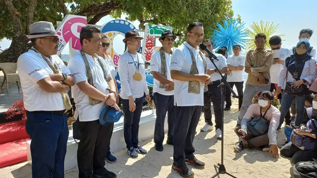 Gubernur DKI Jakarta Anies Baswedan di Kepulauan Seribu. (Liputan6.com/Winda Nelfira)
