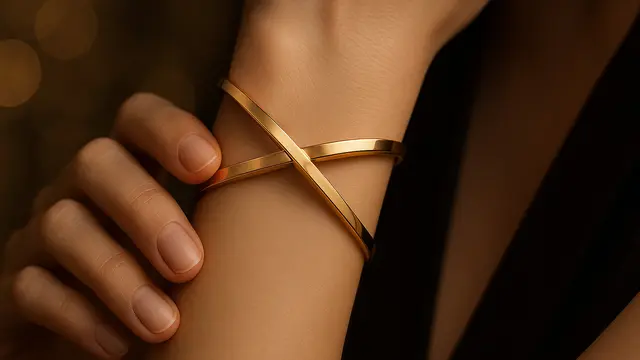 Model Gelang Emas Crossover Elegan