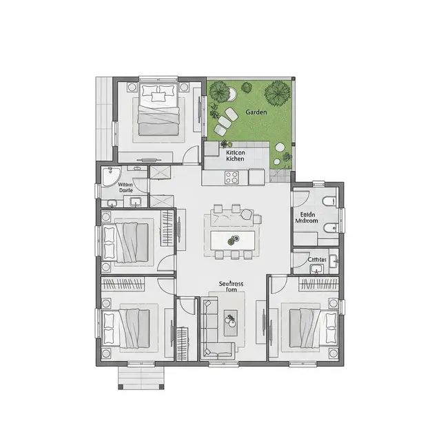 8 Model Denah Rumah Sederhana Kamar 4 Terbaru yang Efisien dan Fungsional