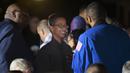 Ahmed Mohamed, remaja asal Texas yang sempat ditahan karena jam buatannya dianggap bom mengunjungi Gedung Putih, Washington, Senin (19/10). Ahmed mendapat undangan pribadi dari Presiden Obama untuk menghadiri 'Astronomy Night'. (AFP PHOTO/Mandel NGAN)