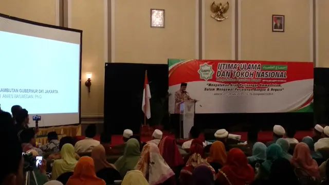 Anies Baswedan di acara Ijtima Ulama GNPF.