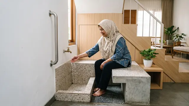Model Tempat Wudhu di Bawah Tangga