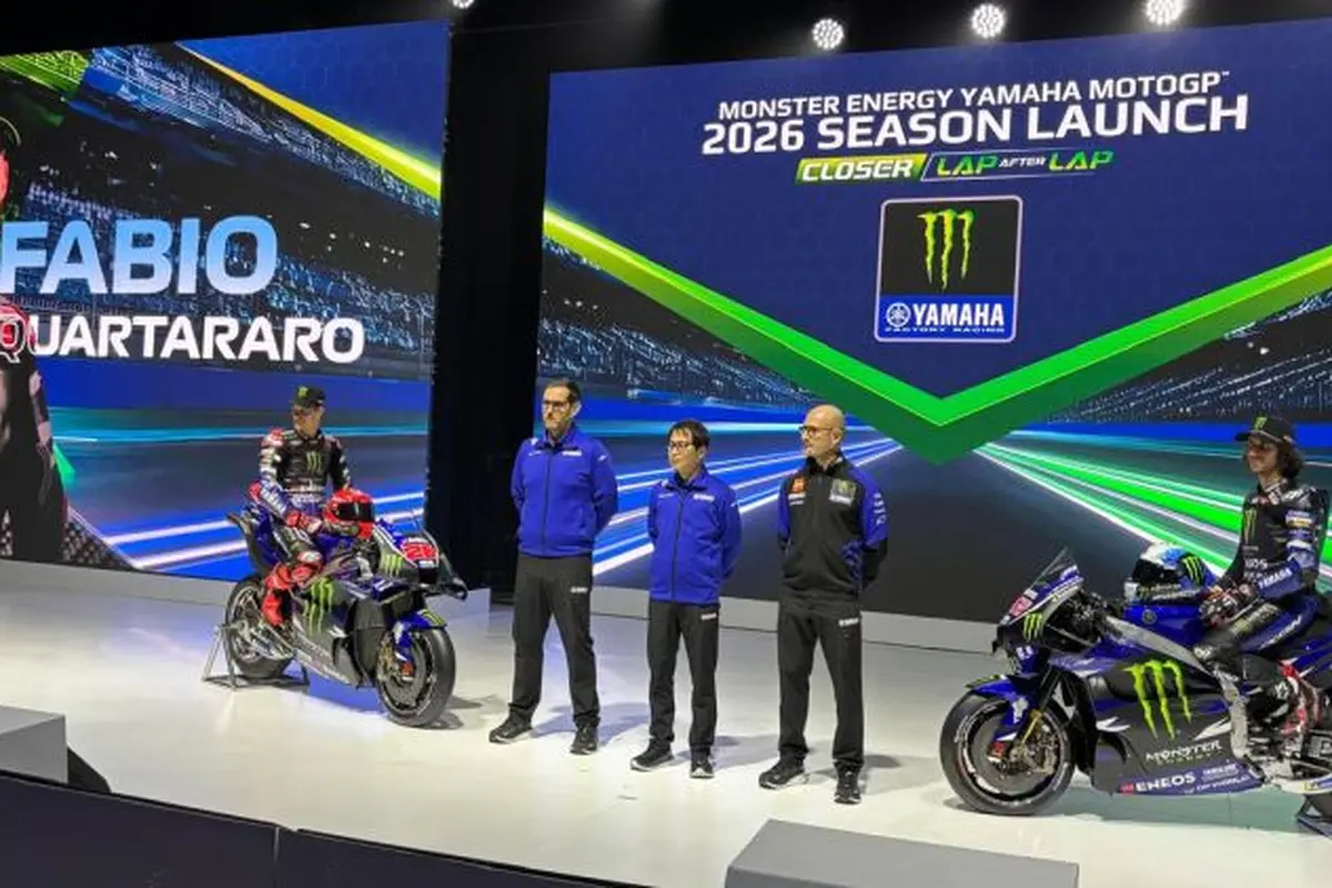Tim MotoGP Yamaha Perkenalkan YZR-M1 Mesin V4 Baru Langsung dari Jakarta (Arief A/Liputan6.com)