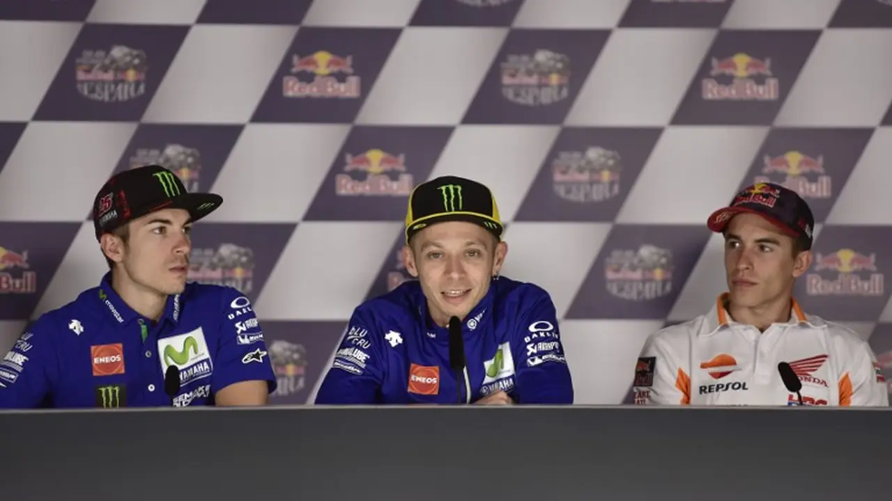 Maverick Vinales, Valentino Rossi, dan Marc Marquez