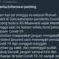 Pesan berantai yang beredar di aplikasi Whatsapp. (Liputan6.com/ Ist)