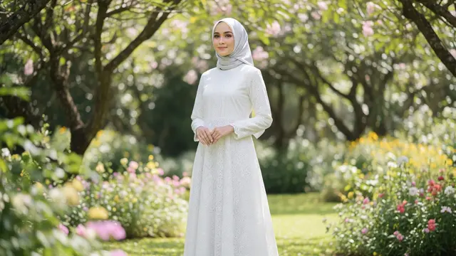 Model Gamis Katun Bordir untuk Acara Islami Outdoor
