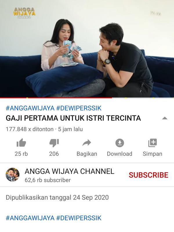 Unggahan Angga Wijaya. (Foto: YouTube Angga Wijaya Channel)