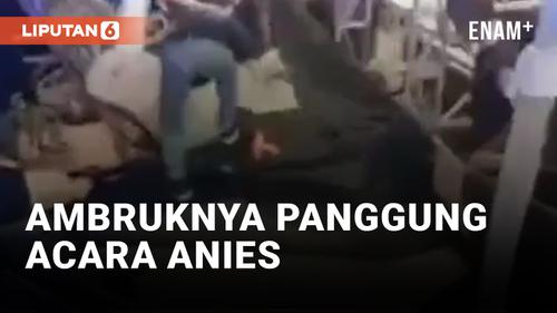 VIDEO: Panggung Acara Anies Baswedan di Pekanbaru Roboh