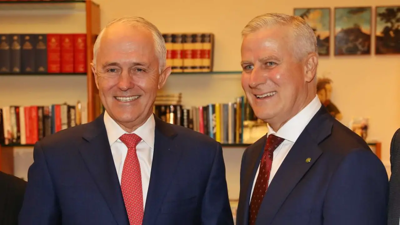 Perdana Menteri Australia Malcolm Turnbull (kiri) dan Wakil Perdana Menteri Australia yang baru, Michael McCormack (Andrew Kennedy/ABC AUSTRALIA)