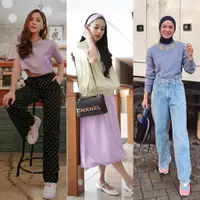 Warna netral seperti hitam bisa dipadupadankan dengan lilac. [IG:@jscmila].