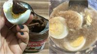 Kombinasi telur dengan makanan nyeleneh. (Bored Panda/Instagram/babalwa.brook)