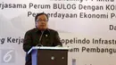 Menteri PPN/Bappenas Bambang Brodjonegoro memberikan sambutan saat menghadiri penandatanganan Nota Kesepahaman dengan berbagai mitra strategis di Jakarta, Kamis (27/4). (Liputan6.com/Johan Tallo)