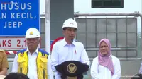 Presiden Joko Widodo (Jokowi) meresmikan Jalan Tol Bengkulu-Taba Penanjung pada Kamis, 20 Juli 2023. Dalam peresmian ini Jokowi didampingi oleh Menteri BUMN Erick Thohir dan Menteri PUPR Basuki Hadimuljono. (Dok Setpres)