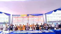Konferensi pers pengungkapan narkoba oleh Polda Riau. (Liputan6.com/M Syukur)