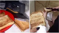 Cara Nyeleneh Membuat Roti Bakar. (Sumber: 1cak.com dan Instagram/meta_visions)