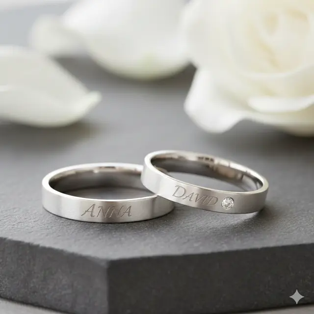 Model cincin nikah ukir nama (Foto: Gemini AI)