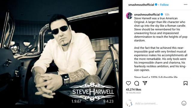Unggahan Smash Mouth atas kematian Steve Harwell. (Instagram/ smashmouthofficial)