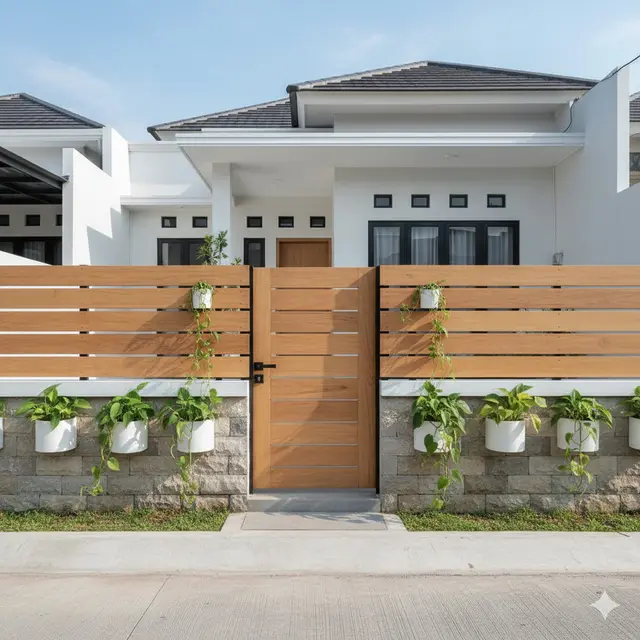 Model Pagar Kayu Gaya Japandi