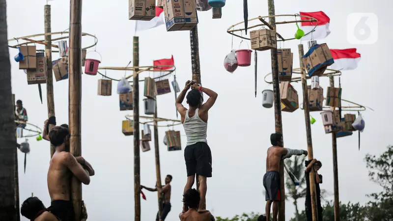 HUT RI, 45 Pohon Panjat Pinang Jadi Rebutan di Ancol