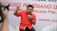 Direktur Utama Telkomsel, Ririek Adriansyah di konferensi pers pengumuman Telkomsel sebagai pemenang lelang frekuensi 2.3GHz di Jakarta, Senin (23/10/12017).