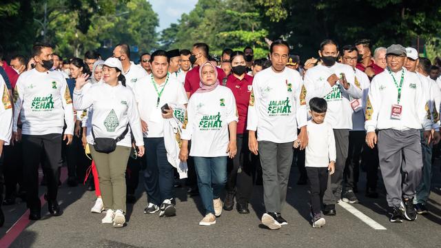 Ketua DPR RI Puan Maharani mengikuti acara jalan sehat Porseni Nahdlatul Ulama (NU)
