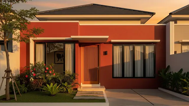 Cat Rumah Warna Terracotta Klasik (Gemini AI)