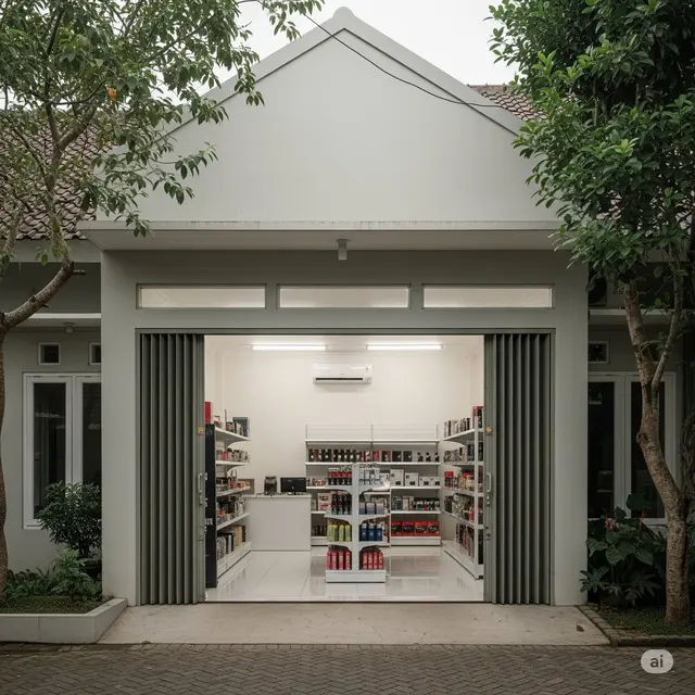 Rumah Minimalis Sederhana Ada Tokonya. Foto: Gemini