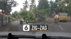Entah apa yang ada di benak pesepeda satu ini.