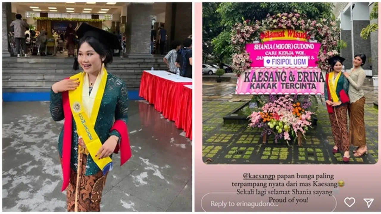 6 Potret Erina Gudono Hadiri Wisuda Adiknya, Tidak Didampingi Kaesang Pangarep