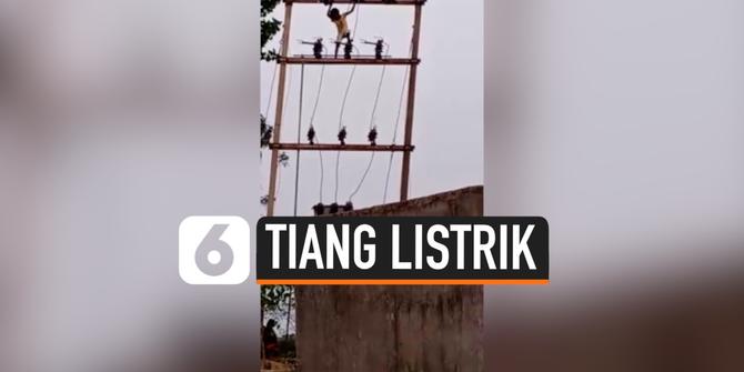 VIDEO: Menegangkan, Bocah 5 Tahun Bermain di Atas Tiang Listrik