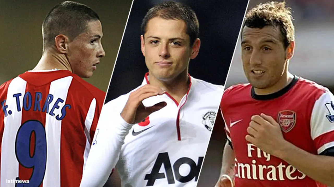 Fernando Torres, Javier Hernandez dan Santi Cazorla