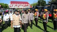 Olly saat menjadi inspektur upacara pada Apel Kesiapsiagaan Penanggulangan Bencana Tahun 2021 di Lapangan KONI Sario, Kota Manado, Sulut, Rabu (21/4/2021).