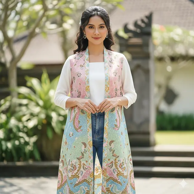 Outer Vest Batik Pastel