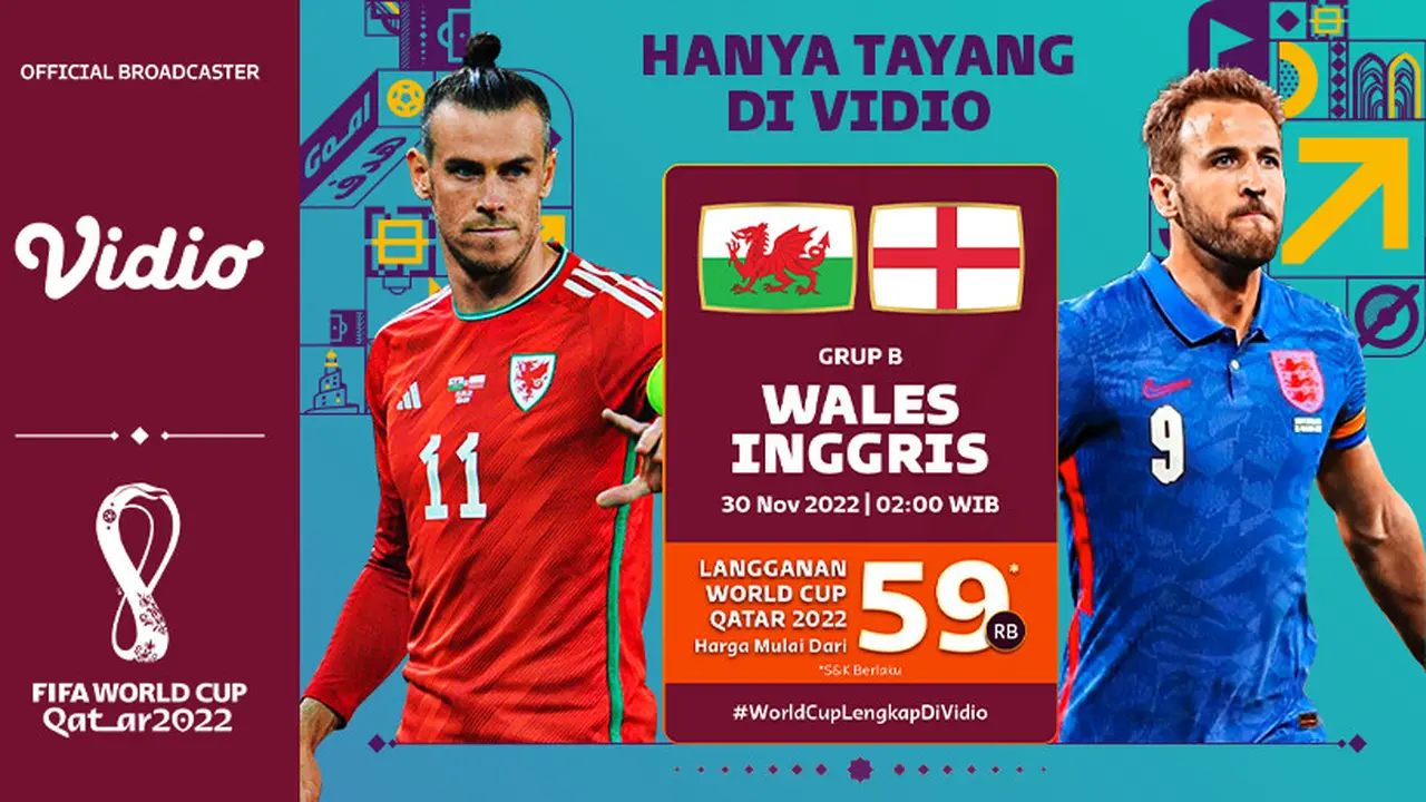 Ekslusif di Vidio, Link Live Streaming Piala Dunia 2022 Inggris Vs Wales Rabu 30 November